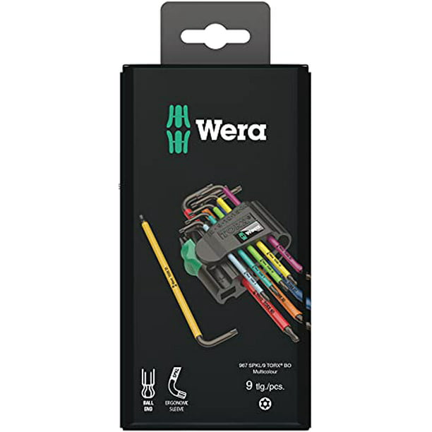 Wera Tool L-Key Torx Multicolor Coded Ball End Magnetic Tamper Proof Set 9 Pc 